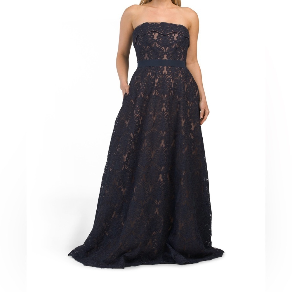 TADASHI SHOJI Strapless Corded Lace Gown & Jacket 2 pc sets - Picture 16 of 16